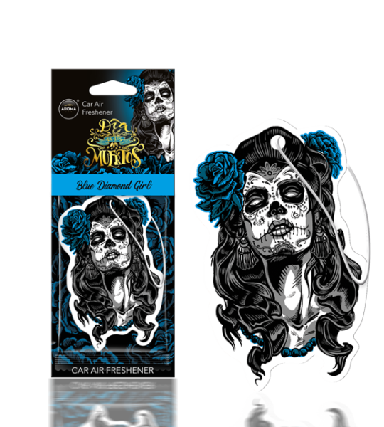 Dia De Los Muertos Diamond Girl Blue