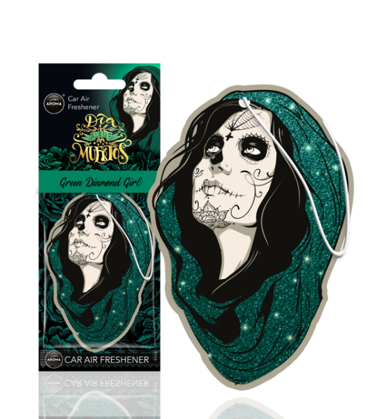 Dia De Los Muertos Diamond Girl Green