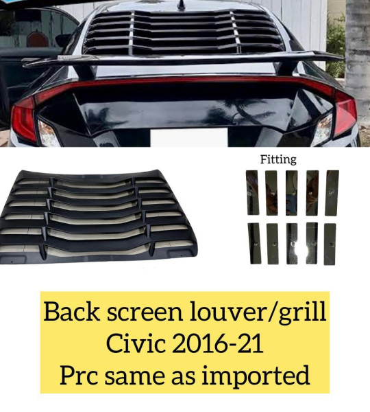 BACK SCREEN LOUVER /GRILL CIVIC 2016 TO 2021